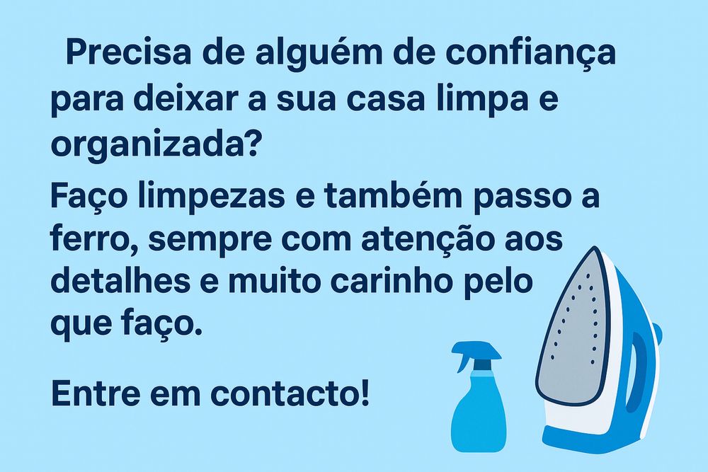 Limpezas ao domicilio ou passar a ferro