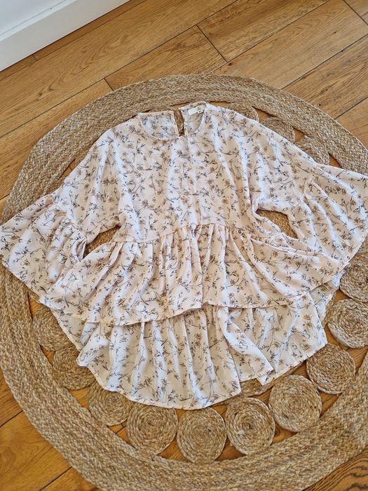 Misguided XS 34 bluzka koszula asymetryczna z falbanka