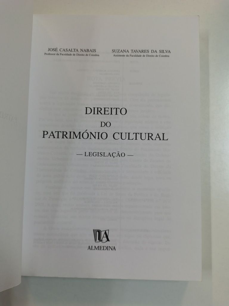 Direito do património cultural: legislação, de José Casalta Navais