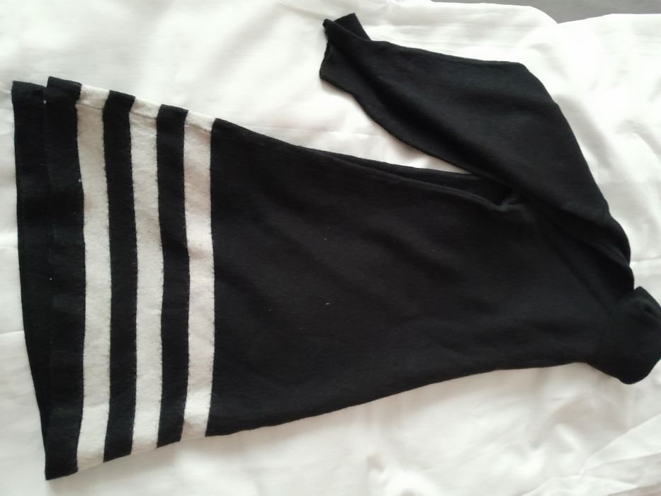 Tunika sukienka Olimpia kaszmir wełna akryl 158 - 164 czarna biała