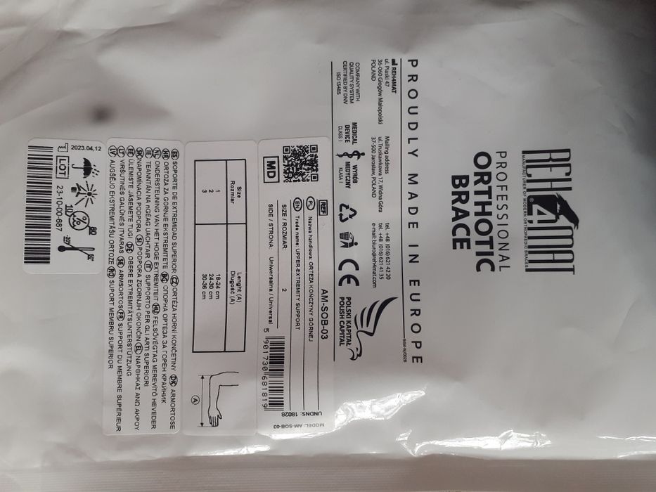 Orteza kończyny górnej temblak łokieć