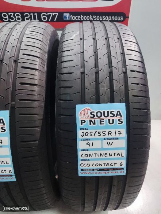 2 pneus semi novos 205-55r17 continental - oferta dos portes