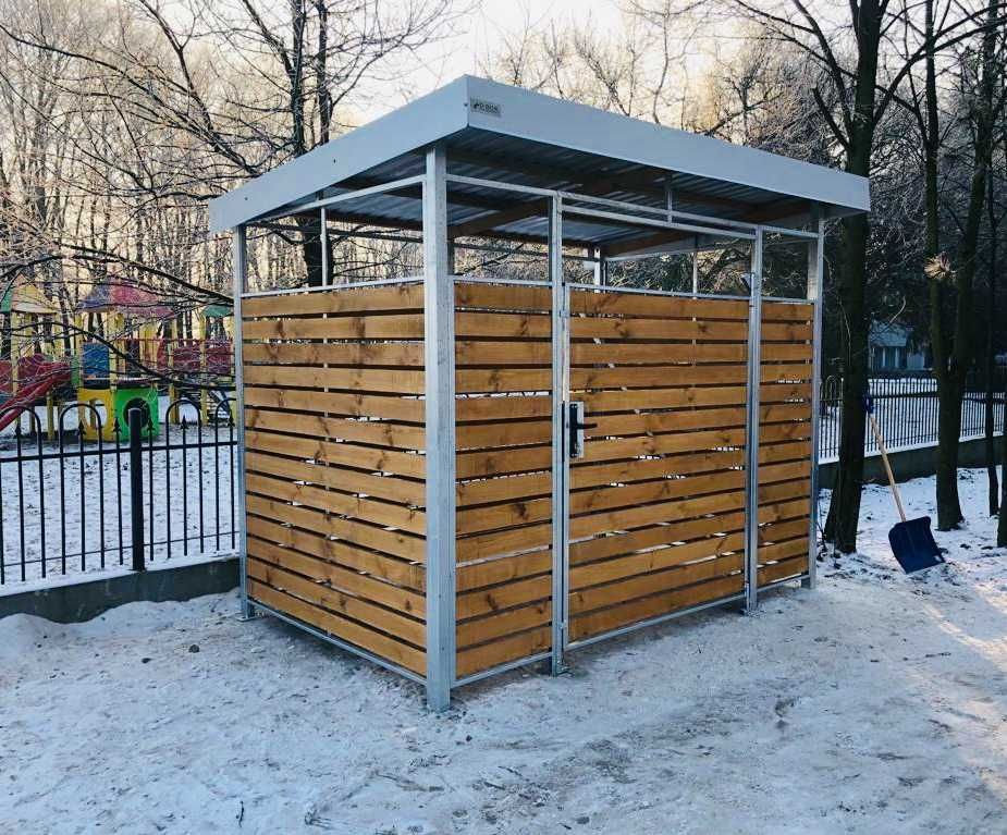 WIATA ŚMIETNIKOWA ,rowerownia ,palarnia DREWNOPODOBNA obudowa