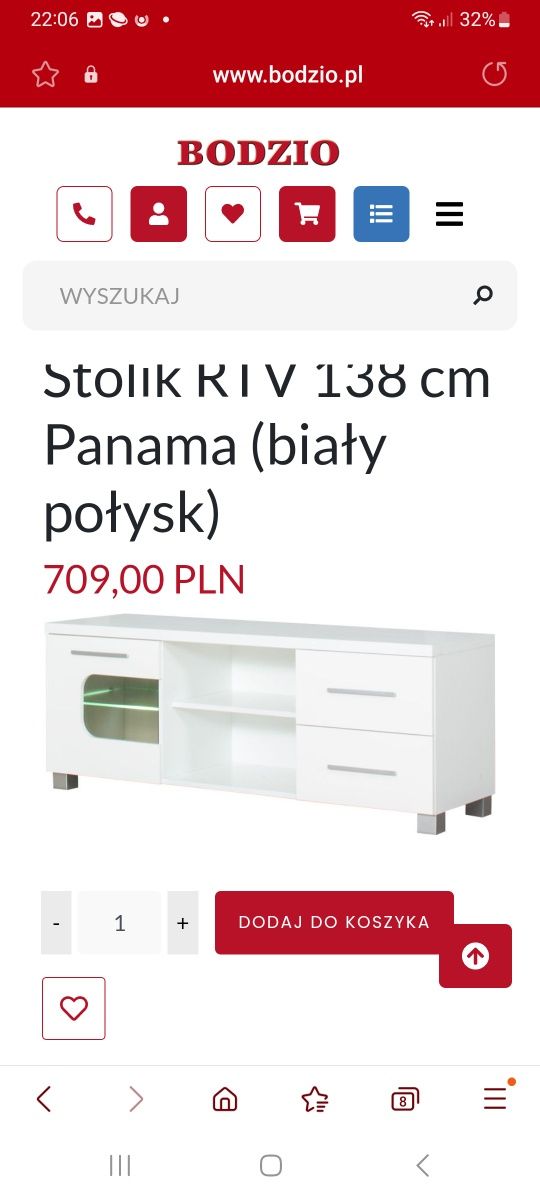 Witryna plus szafka pod telewizor