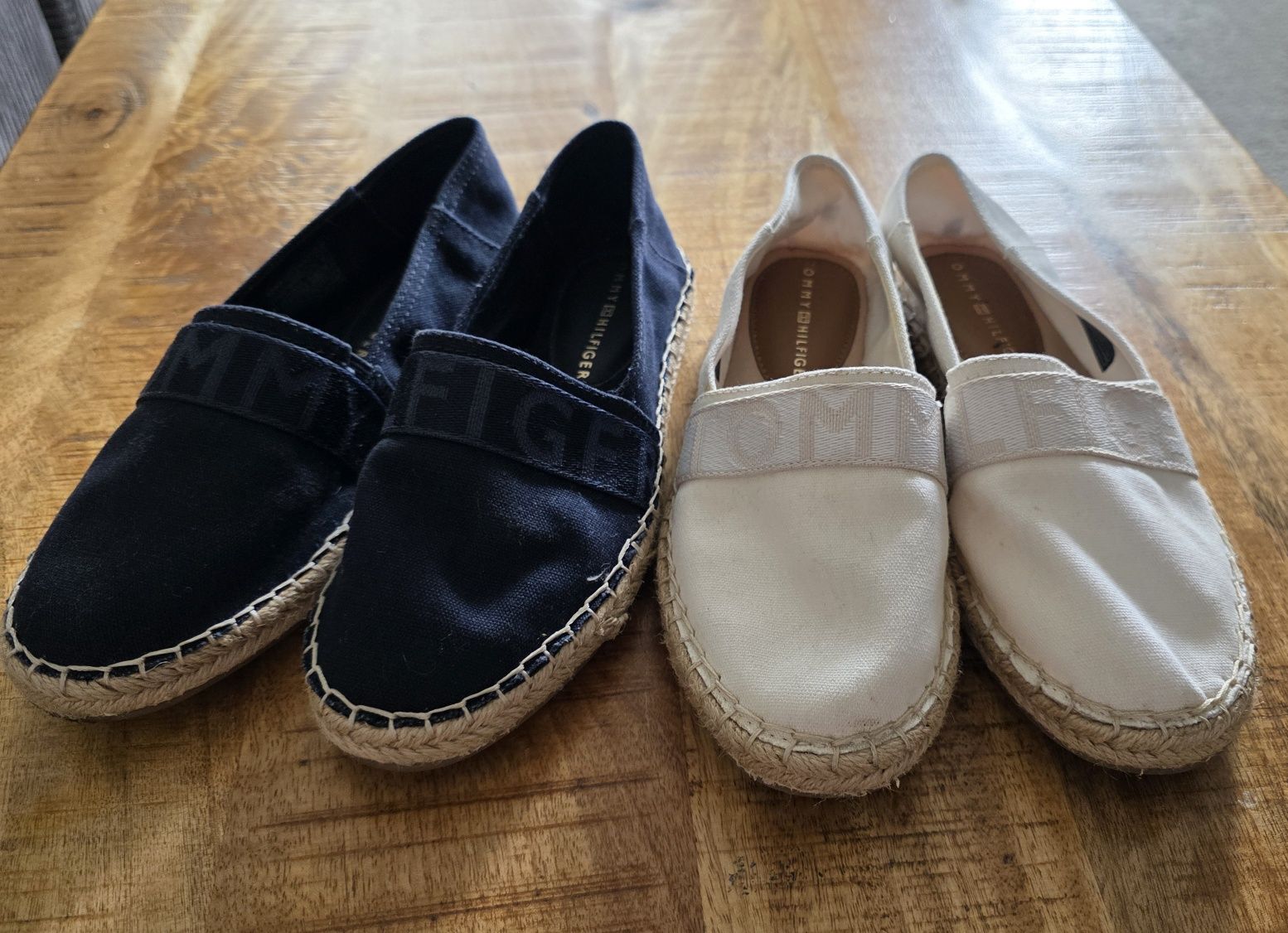 Espadryle damskie tommy hilfiger granat białe, rozmiar 37