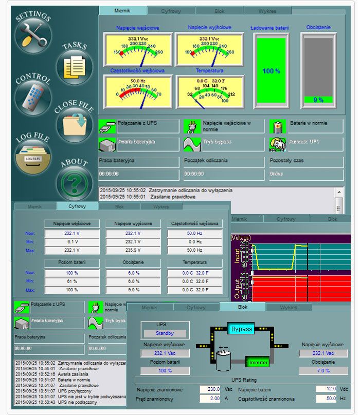 Zasilacz awaryjny UPS BATERIA LCD PROGRAM 1500W VA (PRZ108)