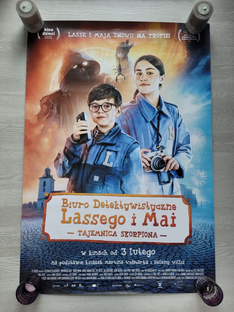 Plakat kinowy z filmu Biuro detektywistyczne Lassego i Mai tajemnica