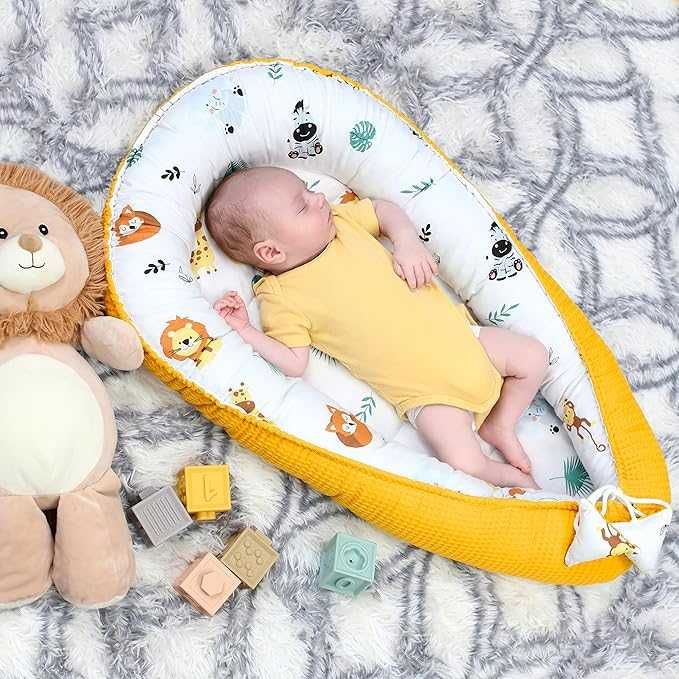 Babynest 90x50cm  kokon niemowlęcy gniazdo Ręcznie wykonany dwustronny