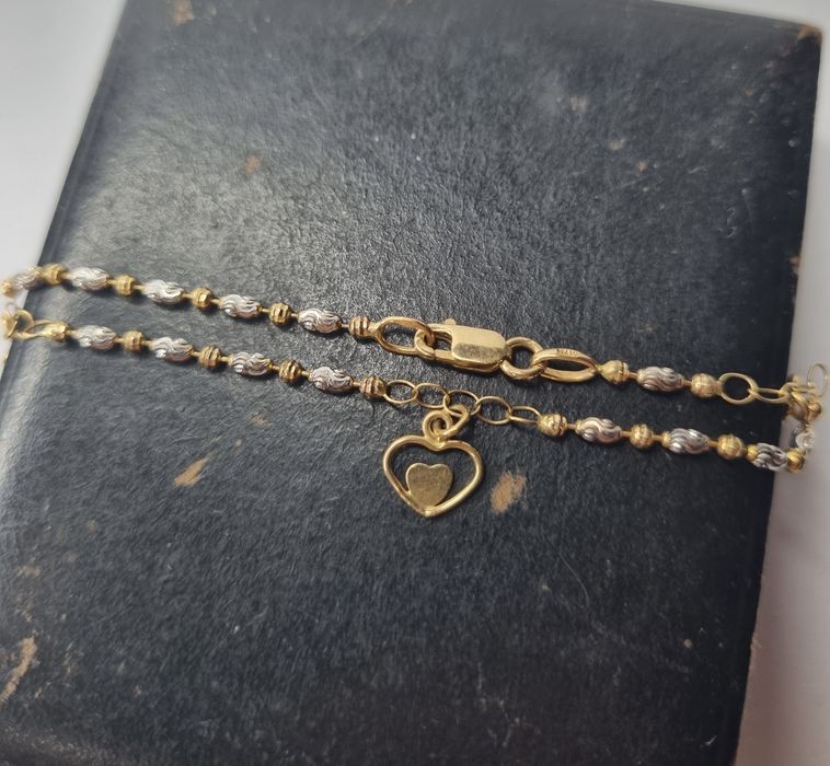 Złota bransoletka serduszka złoto 585