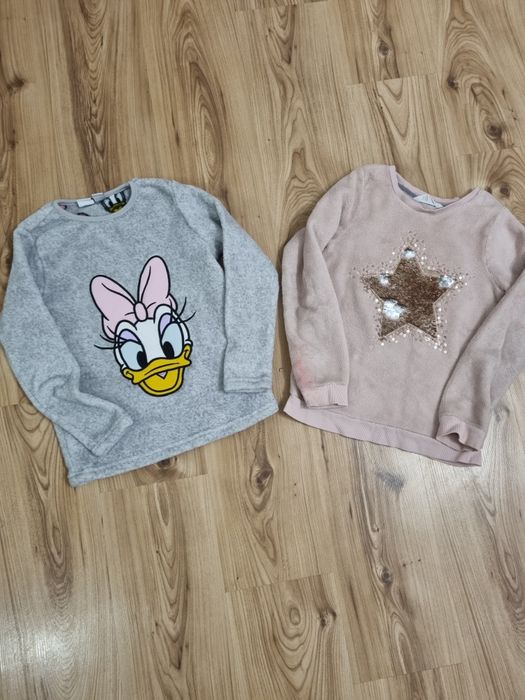 Zestaw 2 pluszowe bluzy 134