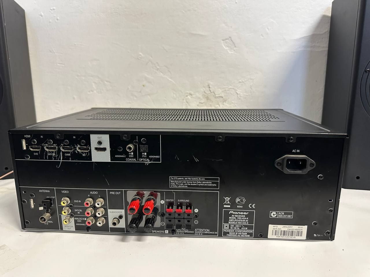 5.1 Amplituner Pioneer VSX-424, 5*130 Watt, HDMI, USB, 4K Ultra HD