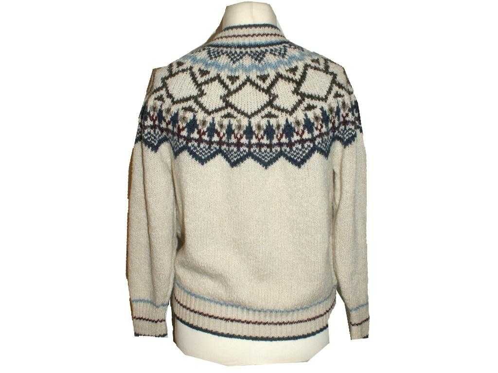 Heather vintage kardigan norweski 10% wełna sweter damski rozpinany 44