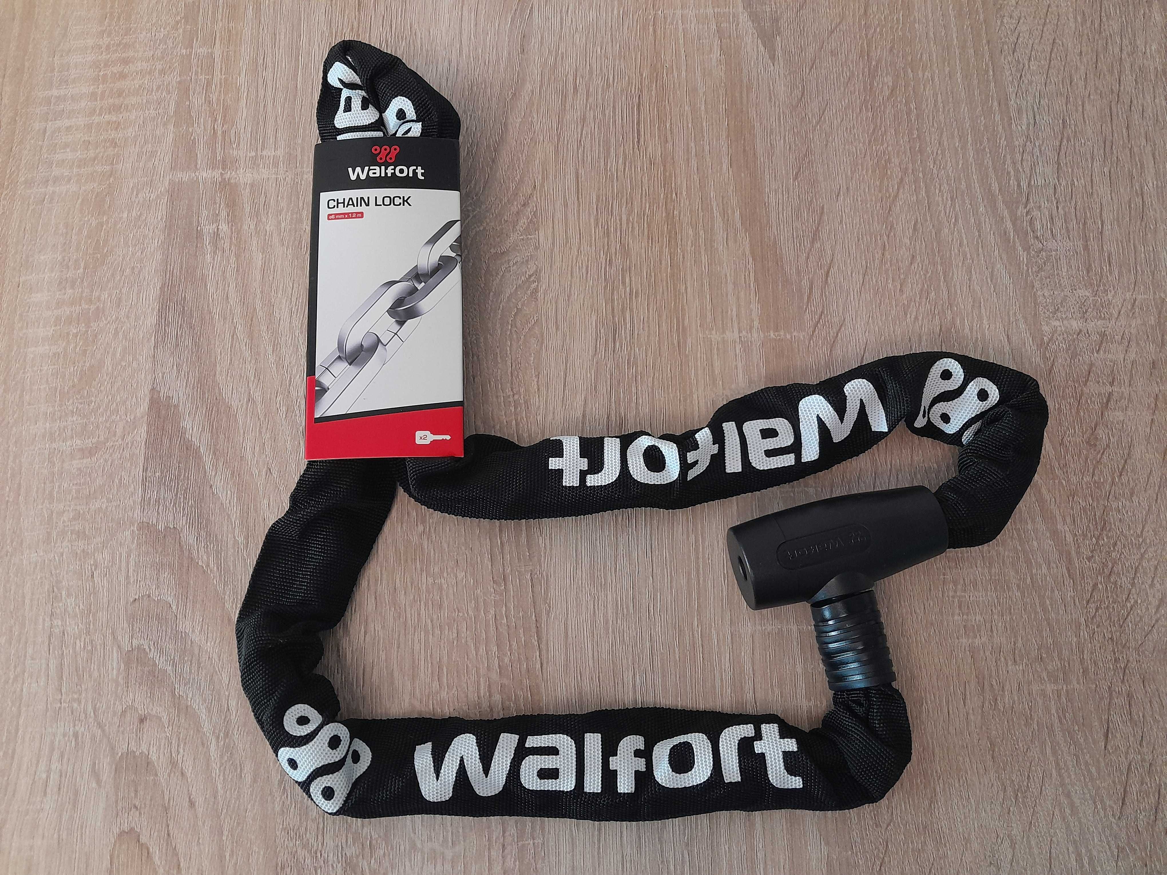 Nowe zapięcie do roweru_ stalowy łańcuch w osłonie _ Walfort_ Ø 6 mm