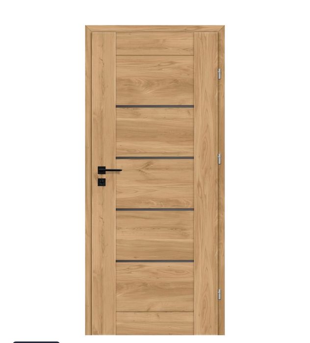 Drzwi wewnetrzne prawe 90 Vinci Nero dąb burgund