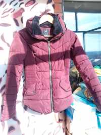 Тепла куртка жіноча пуховик короткий підлітку реглан в рубчик пальто