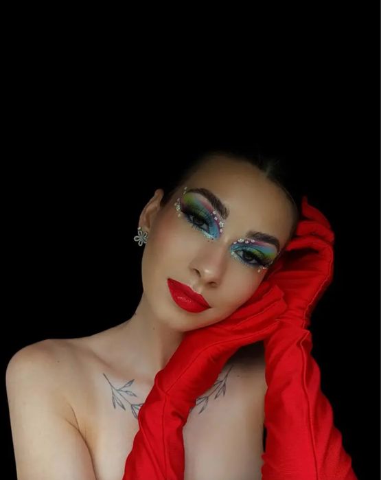 Сатинові Червоні Рукавички