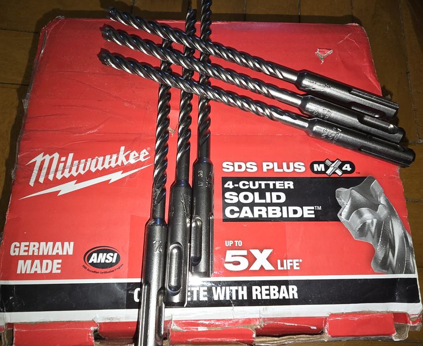 Milwaukee бур по битону з арматурою  6.4мм на 160мм Made in Germany