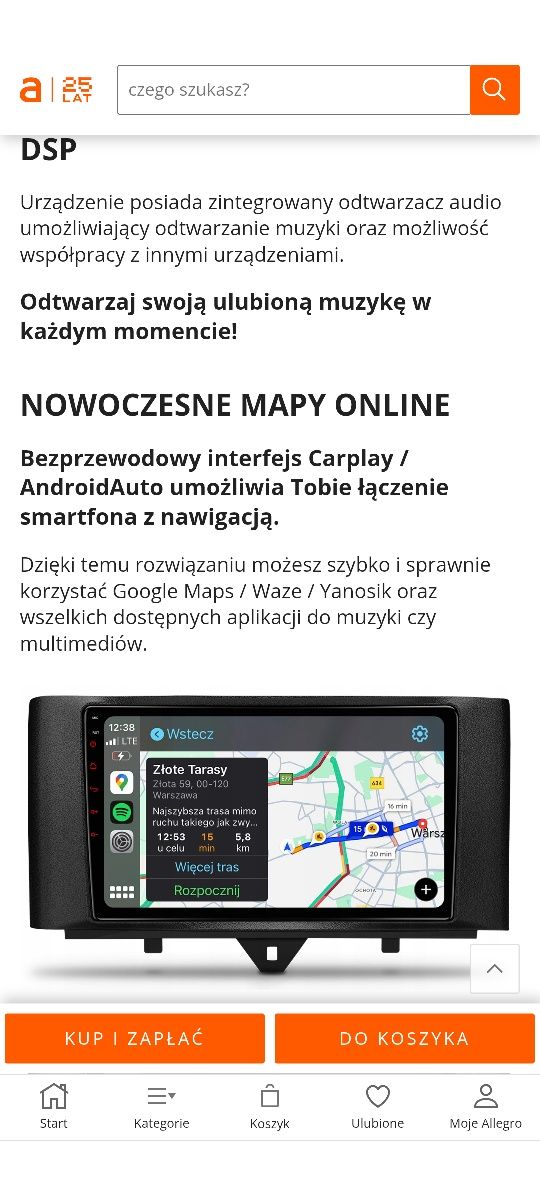 Sprzedam nowe radio dotykowe na Smart.