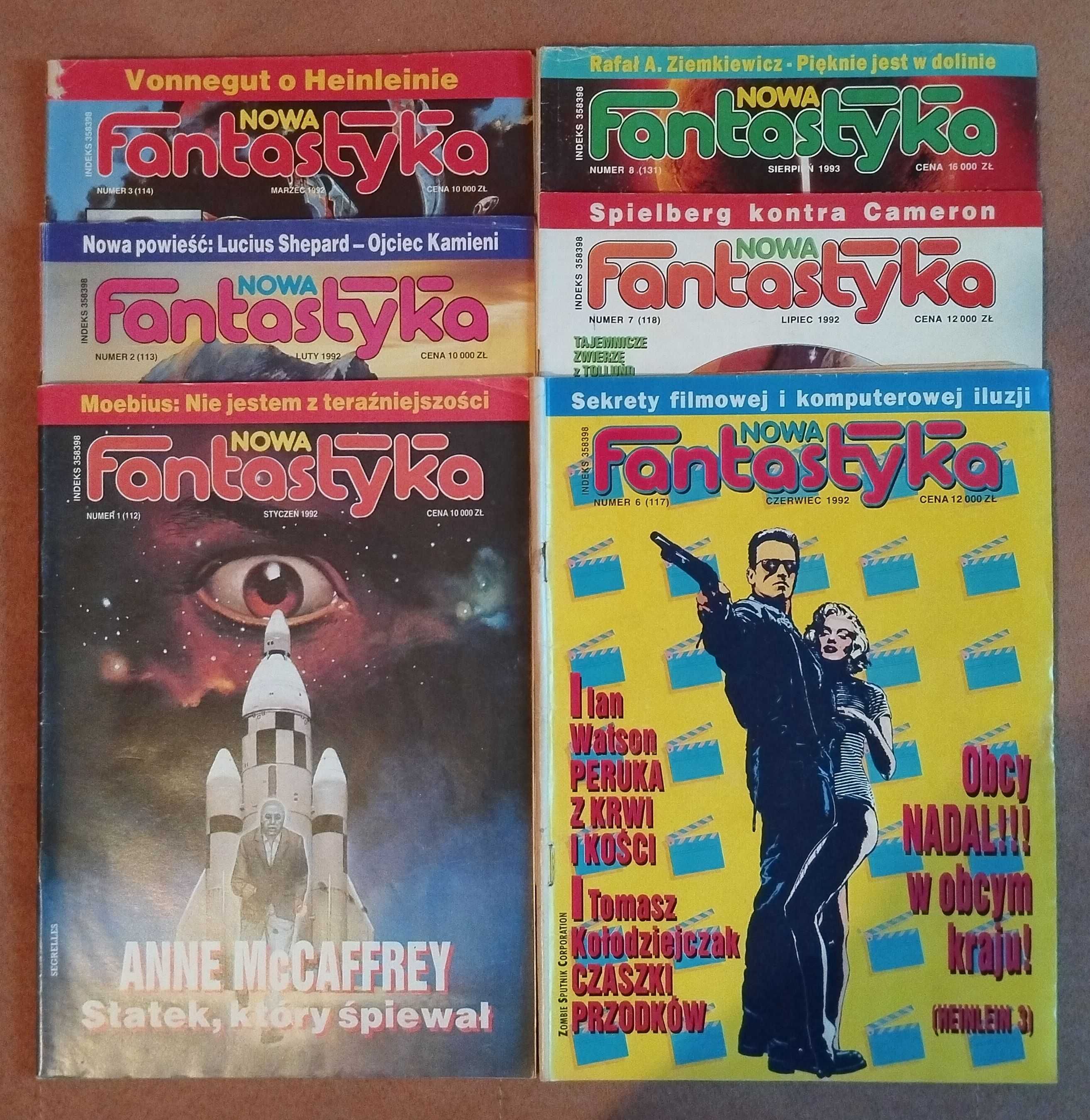 Miesięcznik Nowa Fantastyka - 6 numerów z roku 1992.
