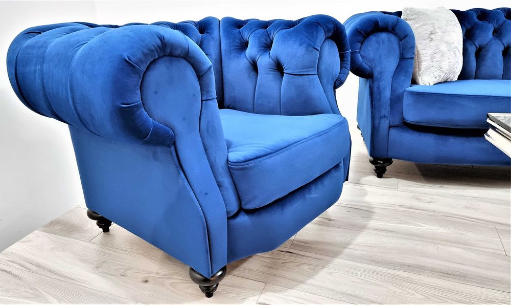 Zestaw wypoczynkowy chesterfield zestaw Milton 3 2 1 Sofy
