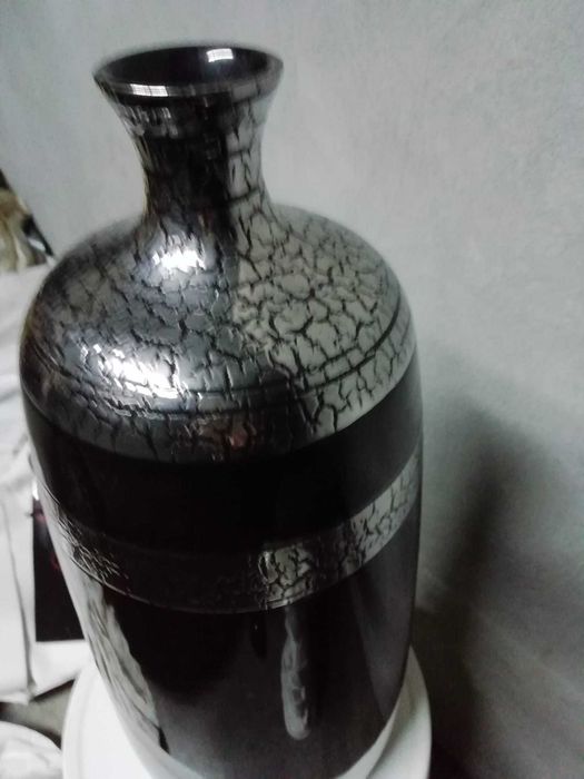Jarra decorativa preto e prata