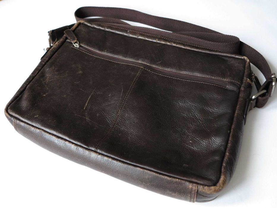 Teczka męska VENEZIA ze skóry naturalnej, wymaga drobnych napraw