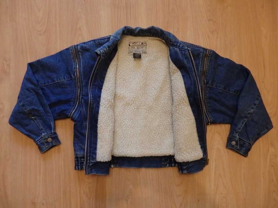 Oryginalna, JORDACHE USA - Firmowa Kurtka Jeansowa z futerkiem.