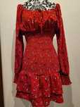 Sukienka Guess XS czerwona w malutkie kwiaty