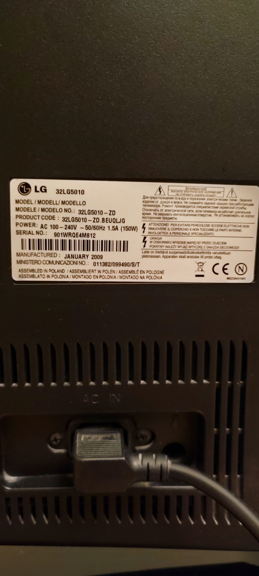 TV LCD 32" LG5010