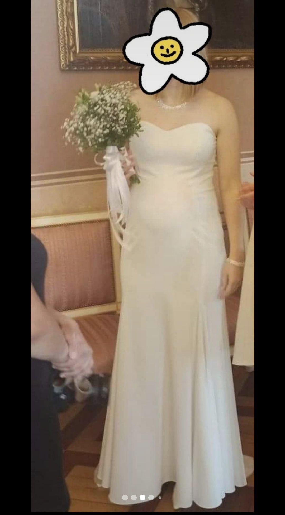 Suknia sukienka ślubna poprawiny ciążowa syrenka z trenem
