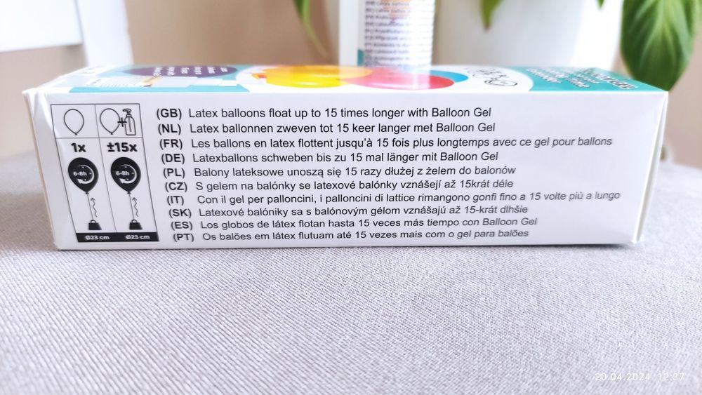 Żel do przedłużenia trwałości balonów lateksowych