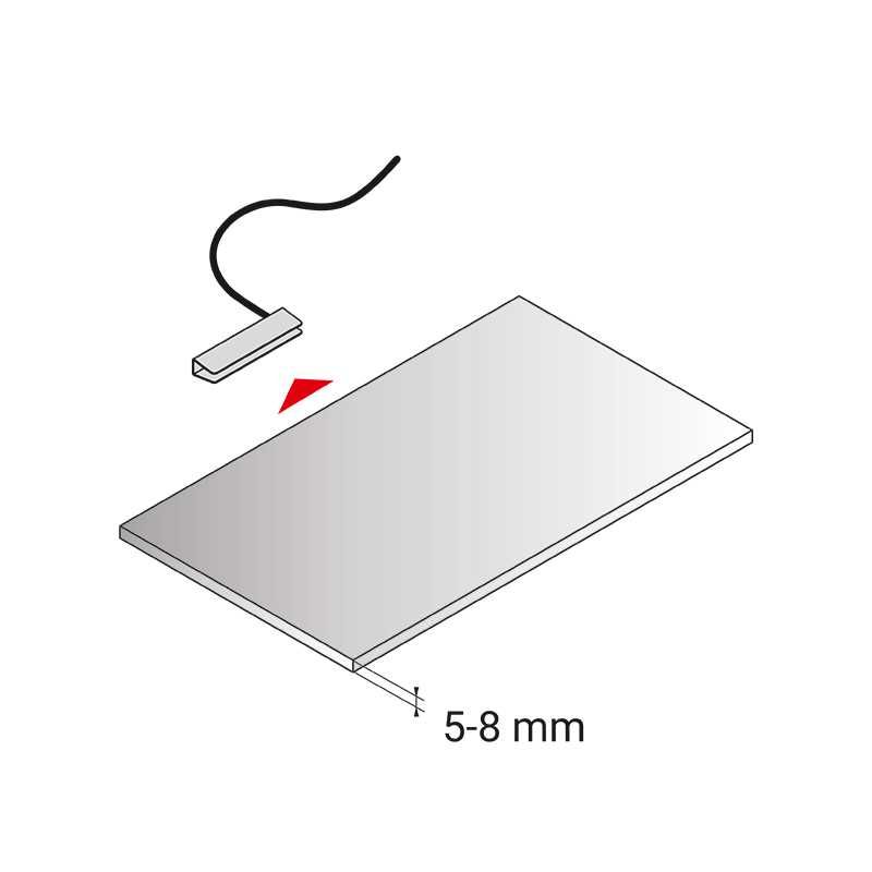 Klips LED do półek szklanych na baterie