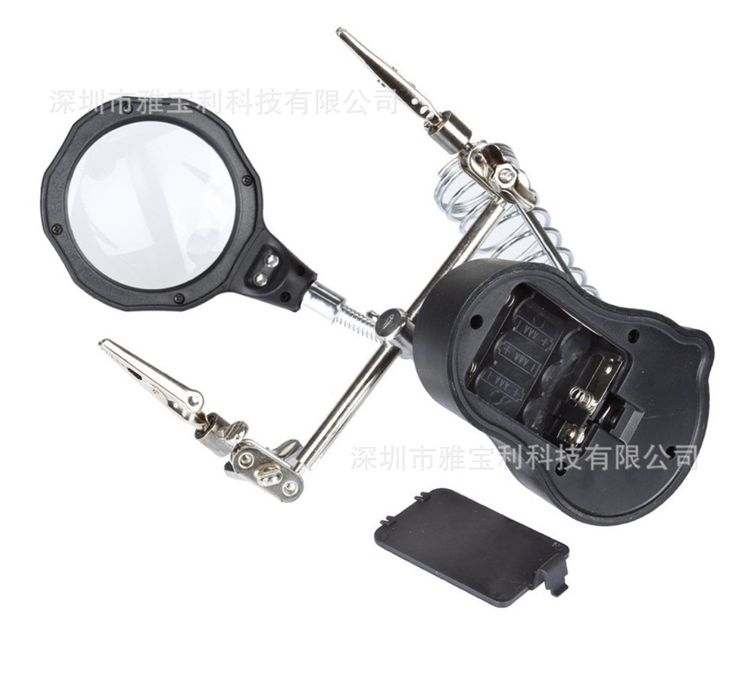 Светодиодное увеличительное стекло, третья рука.