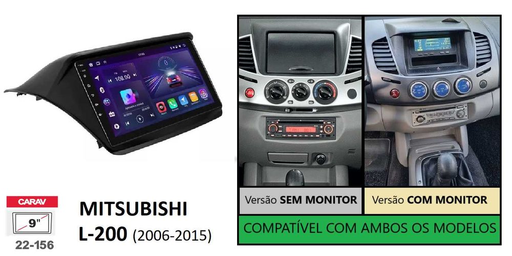 (NOVO) Rádio 2DIN 9" Mitsubishi L200 • [4+64GB] Android L-200 Strakar