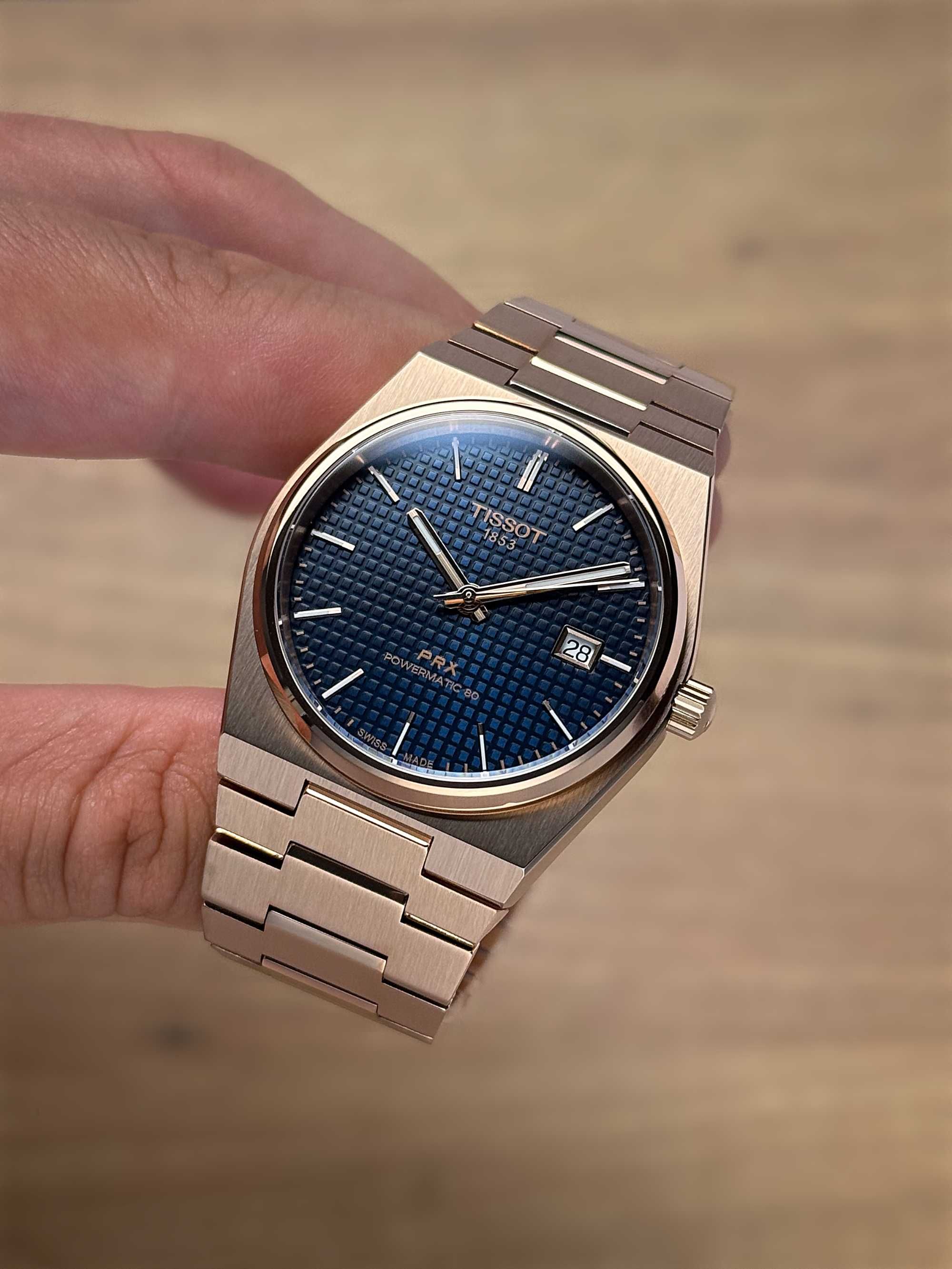 Tissot PRX Powermatic 80 Rose Gold-Blue 40mm T1374073304100