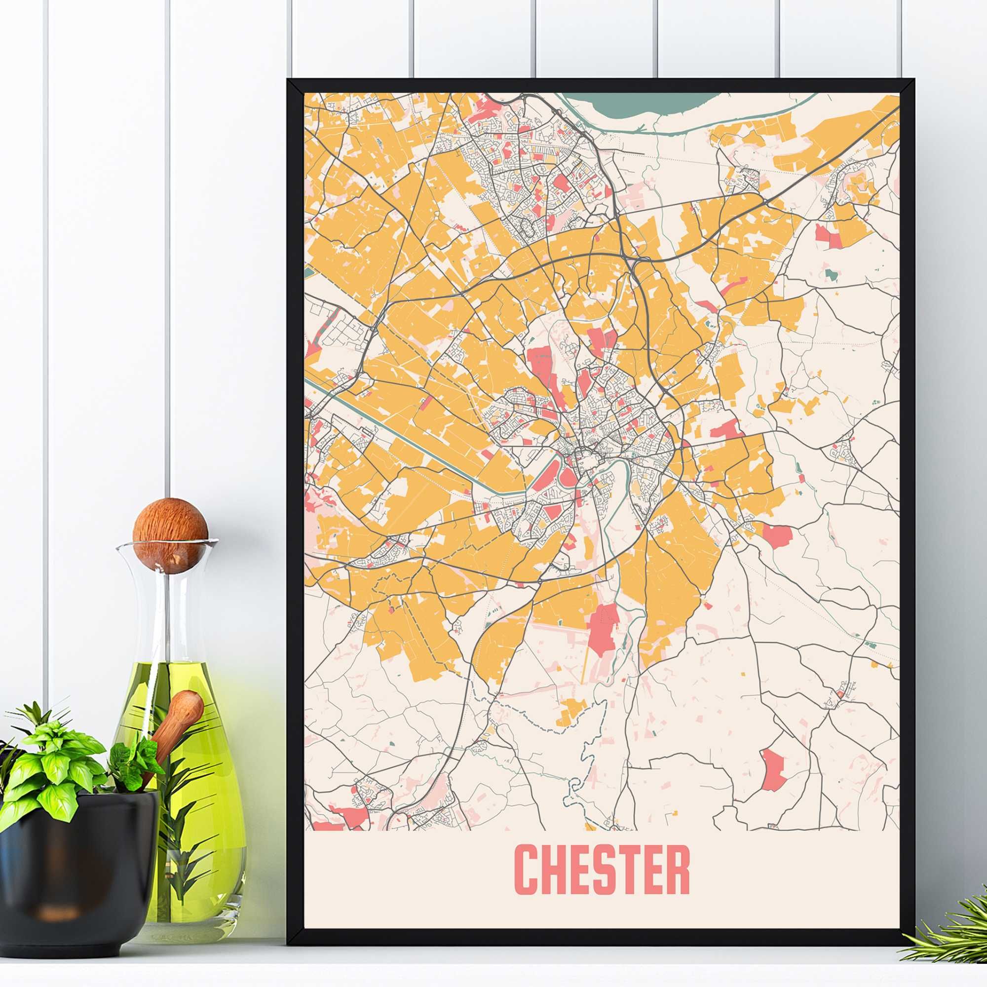 plakat mapa miasta, plakat mapa europejskich i światowych miast