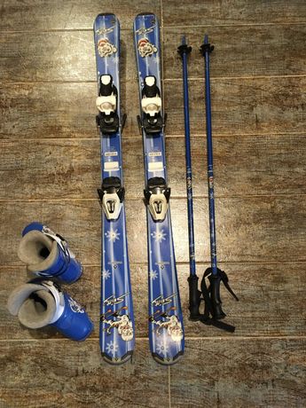 Narty, buty, kijki: Tecno Pro dziecięcy zestaw narciarski Skitty