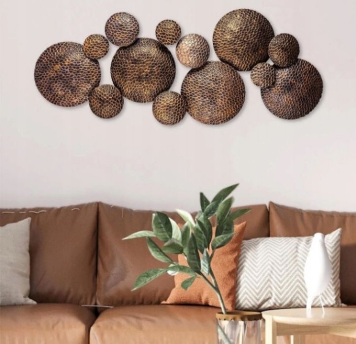 Deco Art Studio Casa 3D dekoracyjny metalowy panel ścienny, 112 x 43 c