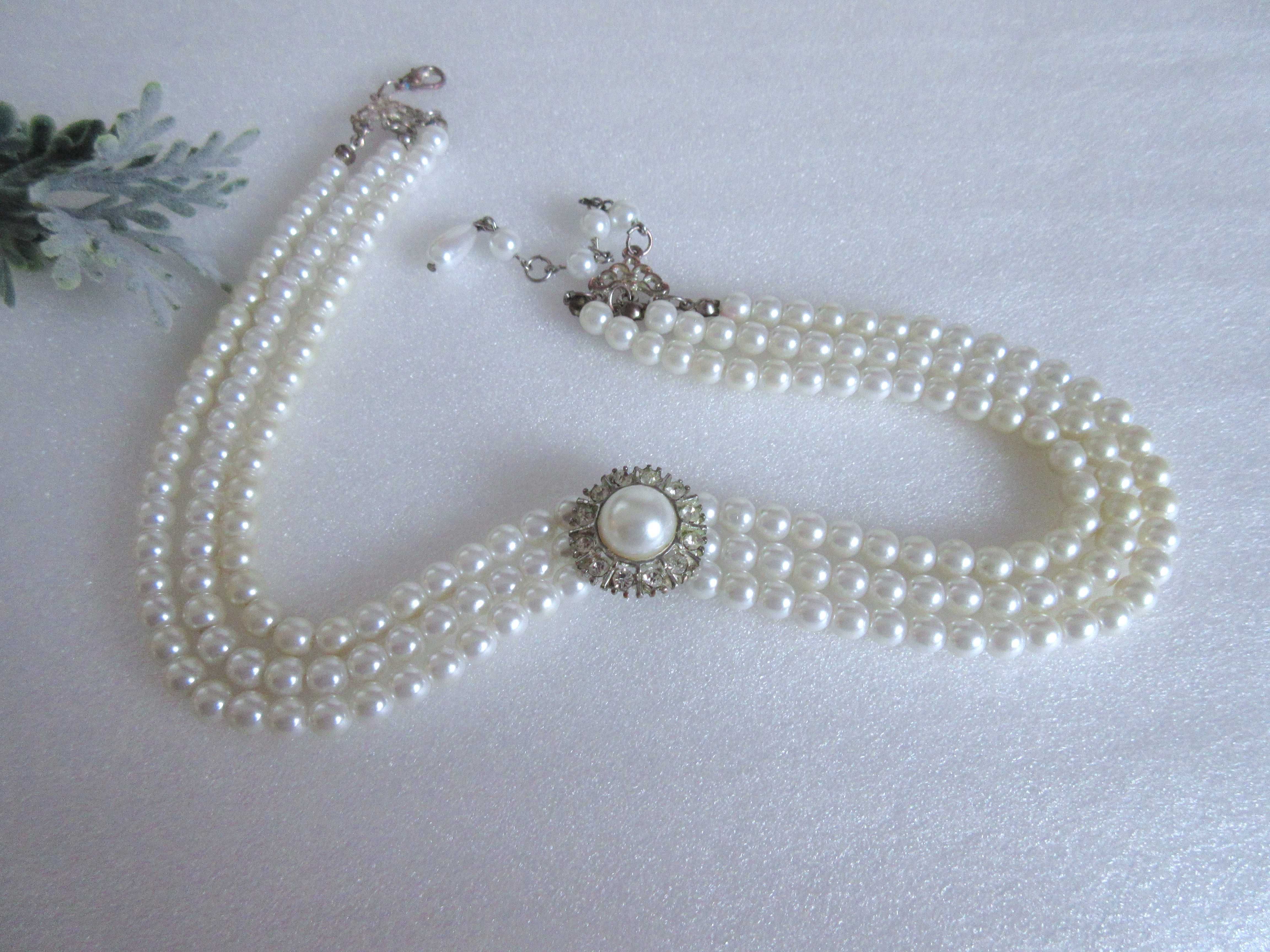 Biżuteria naszyjnik perłowy