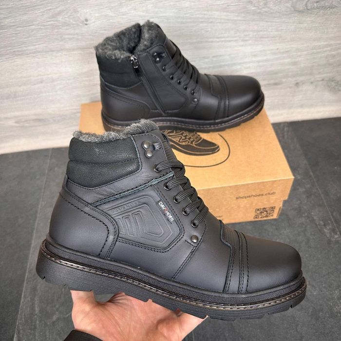 Чоловічі шкіряні зимові ботінки
