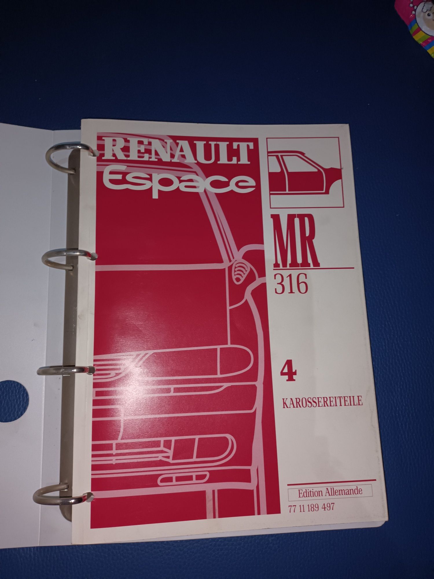 Renault Espace MR316 książki naprawcze z1996 roku