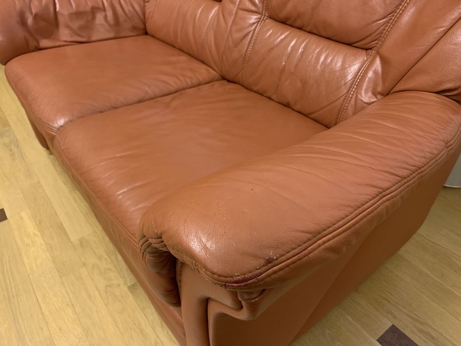 Шкіряні дивани 3+2+1. Розкладний