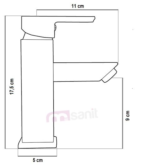 CARO bateria umywalkowa kran czarna + klik klak