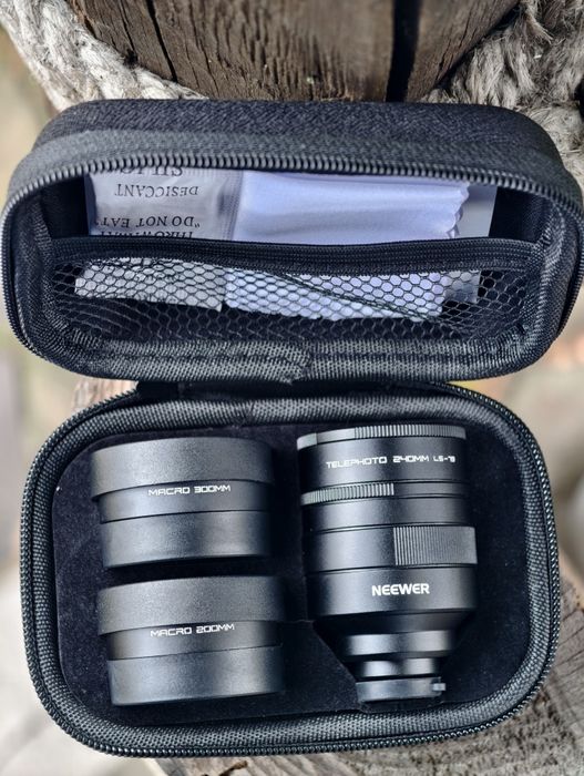 Телеобьектив 2 в 1 Neewer converter 2x + macro lens для смартфона