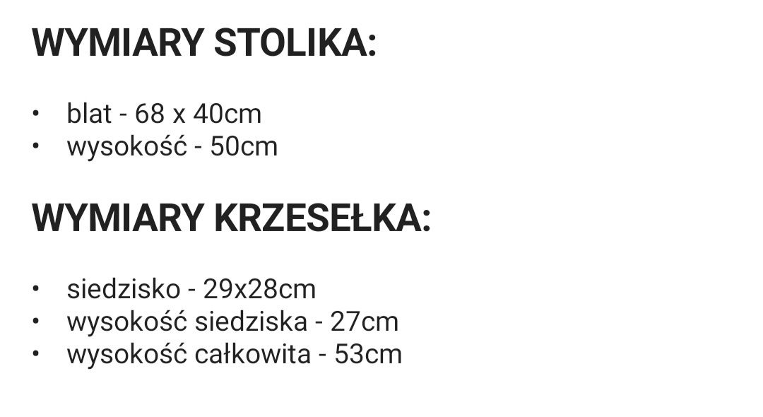 Stolik drewniany+ krzesełko dla dziecka