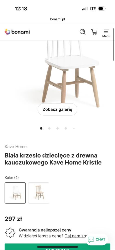 Krzesełko krzesło dla dziecka dziecięce patyczak Kave home