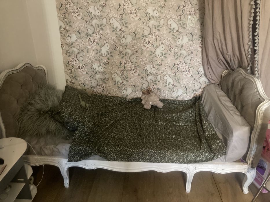 łóżko drewniane francuskie przecierki postarzanie