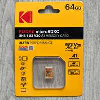 ОРИГИНАЛ! Карта памяти Kodak 128Gb, 64GB microSDXC C10 UHS-I U3 V30 A1