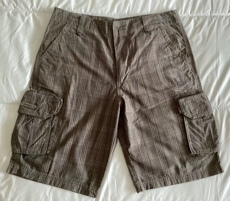 Calções Streetwear castanhos/xadrez da Stand Up