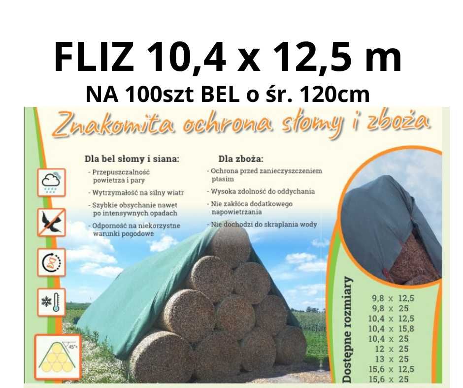 Fliz,Agrowłóknina,Plandeka na słomę 10,4x12,5